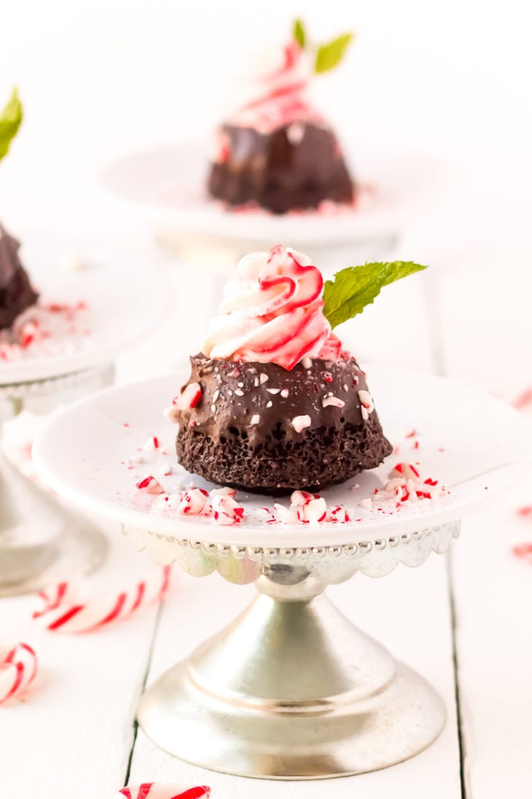 Mini Chocolate Peppermint Bundt Cakes | Sugar & Soul