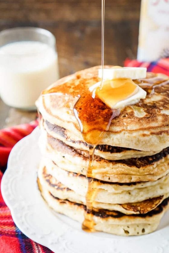 Eggnog Ricotta Pancakes - Sugar and Soul