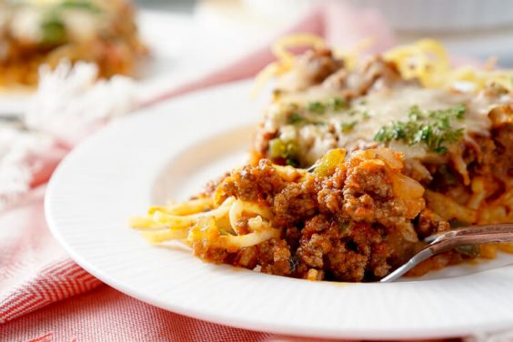 Baked Spaghetti Pie Recipe - Sugar and Soul