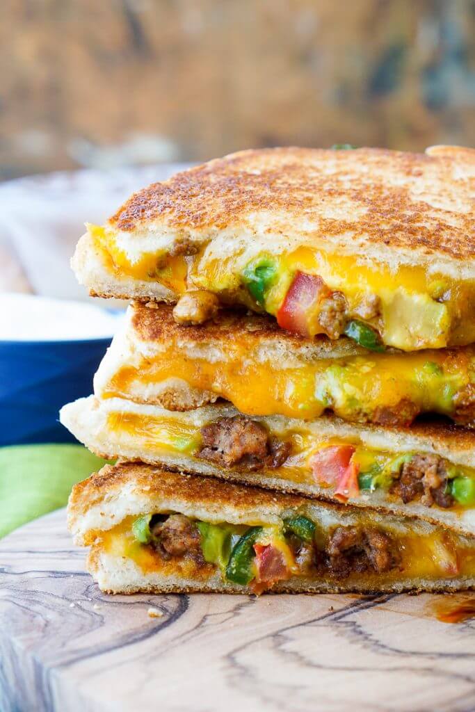 Taco Grilled Cheese Sandwich - Sugar and Soul