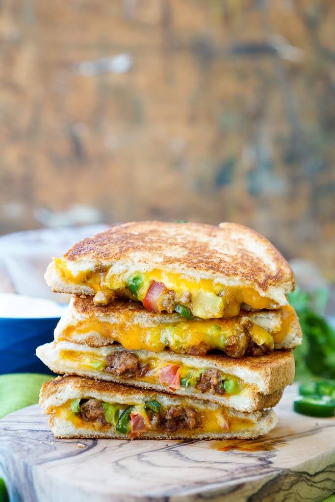 Taco Grilled Cheese Sandwich - Sugar and Soul