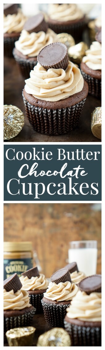 Cookie Butter Chocolate Cupcakes - Sugar and Soul