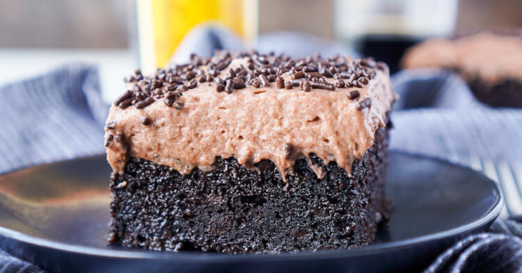 Kahlua Chocolate Poke Cake - Sugar and Soul