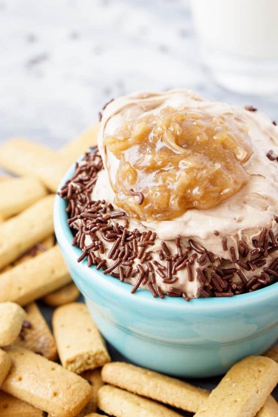 German Chocolate Cake Batter Dip - Sugar And Soul