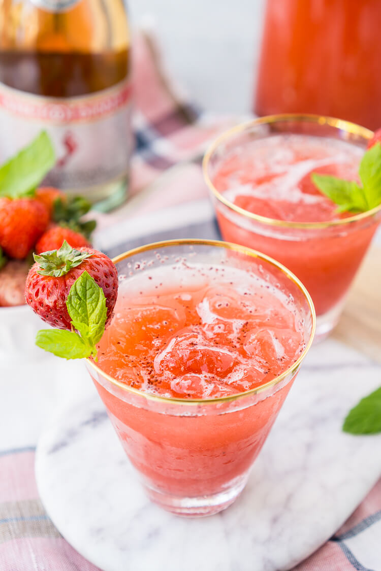 Strawberry Champagne Punch Recipe | Sugar and Soul