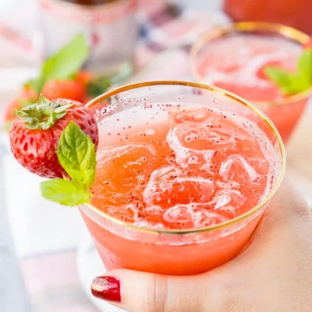 Strawberry Champagne Punch Recipe - Sugar and Soul