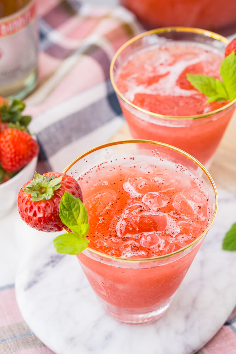 Strawberry Champagne Punch Recipe | Sugar and Soul