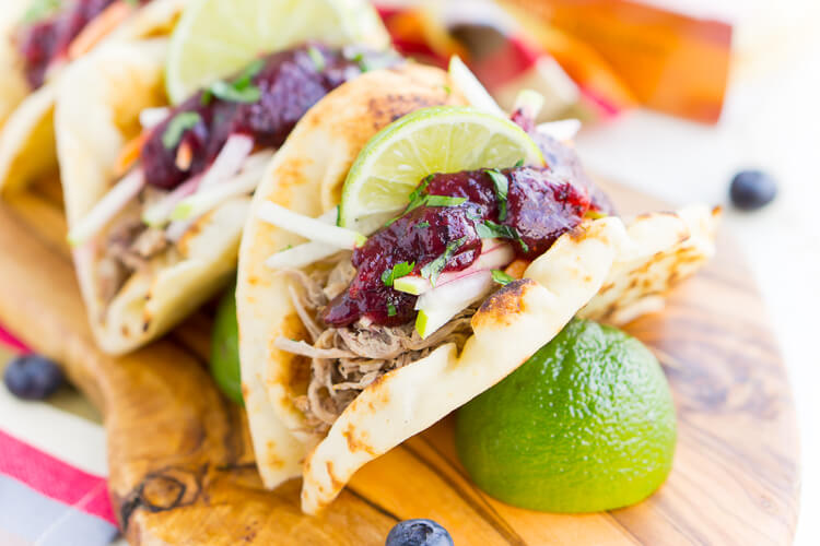 Pulled Pork Tacos with Blueberry Barbecue Sauce | Sugar and Soul