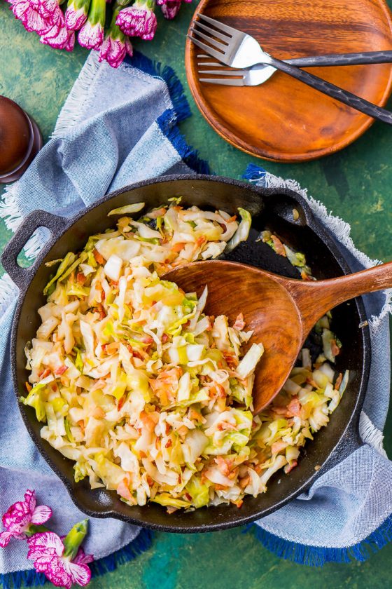 Easy Irish Fried Cabbage and Bacon Recipe - Sugar and Soul