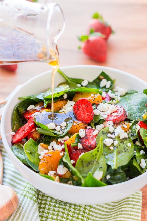Strawberry Spinach Salad - Sugar and Soul