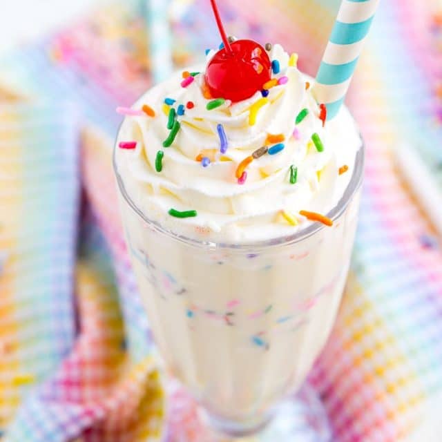 Birthday Cake Milkshake Recipe - Sugar and Soul