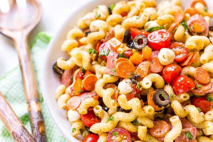 Easy Antipasti Pasta Salad Recipe - Sugar and Soul