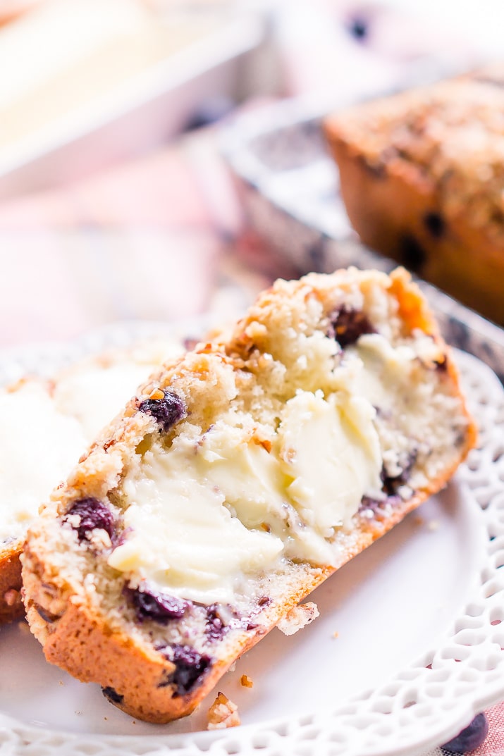 Blueberry Ice Cream Bread - Sugar and Soul