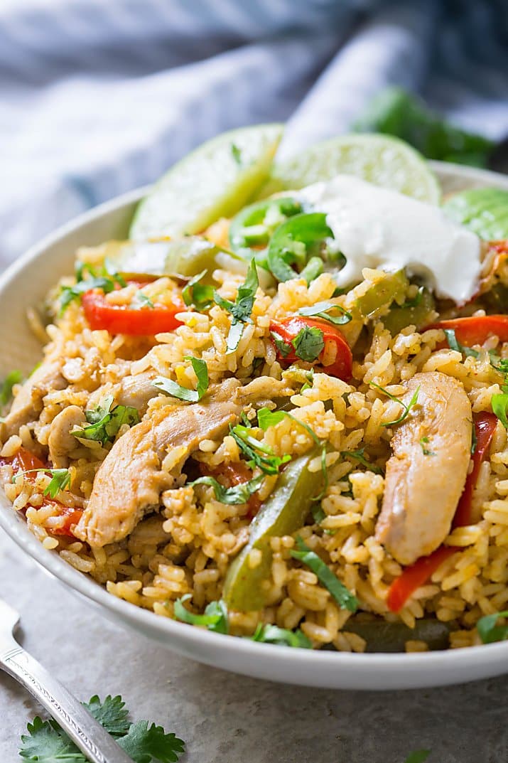 Chicken Fajita Rice Dinner Recipe | Sugar and Soul