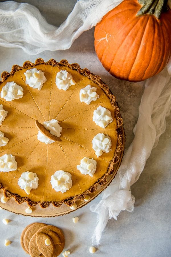 White Chocolate Pumpkin Cheesecake Tart - Sugar and Soul