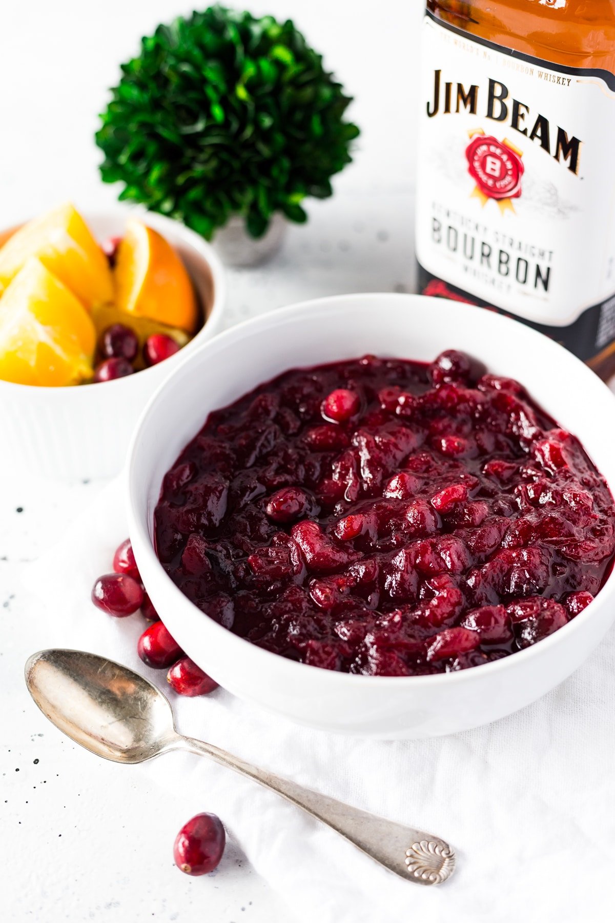 Bourbon Orange Cranberry Sauce Recipe | Sugar & Soul