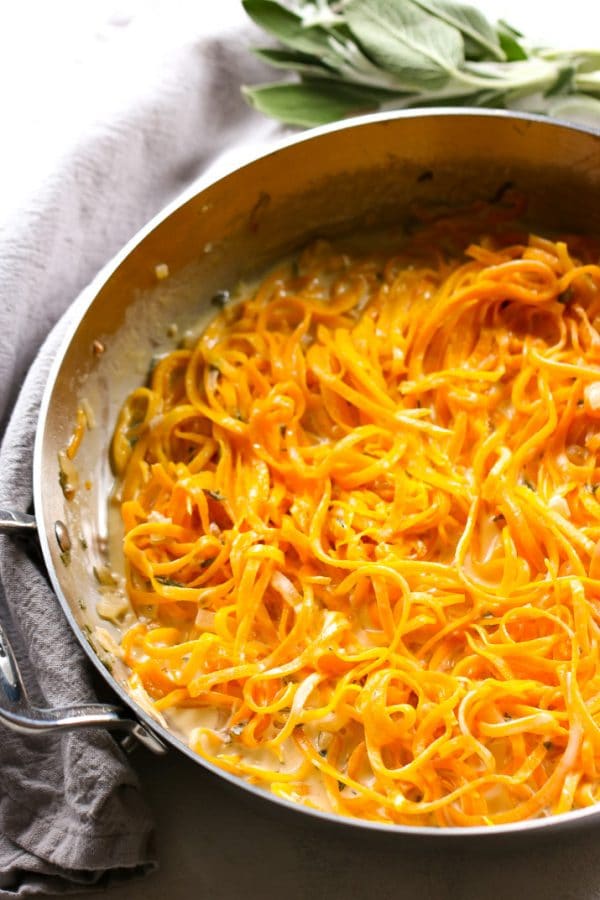 Butternut Squash Noodles with Sage Cream Sauce - Sugar and Soul