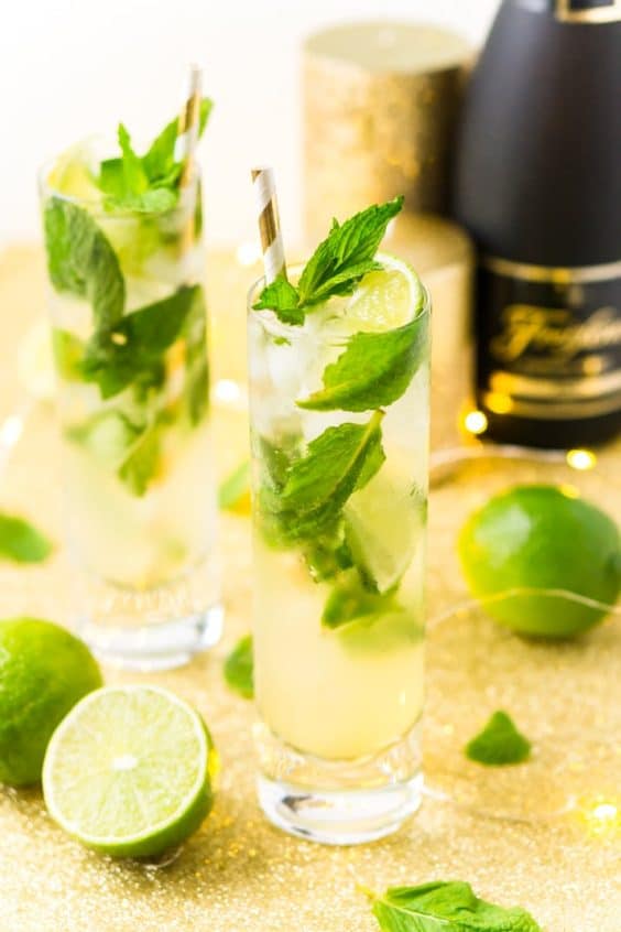 Homemade Champagne Mojito Recipe | Sugar & Soul