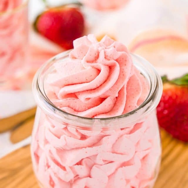 Easy Whipped Strawberry Frosting Recipe | Sugar & Soul