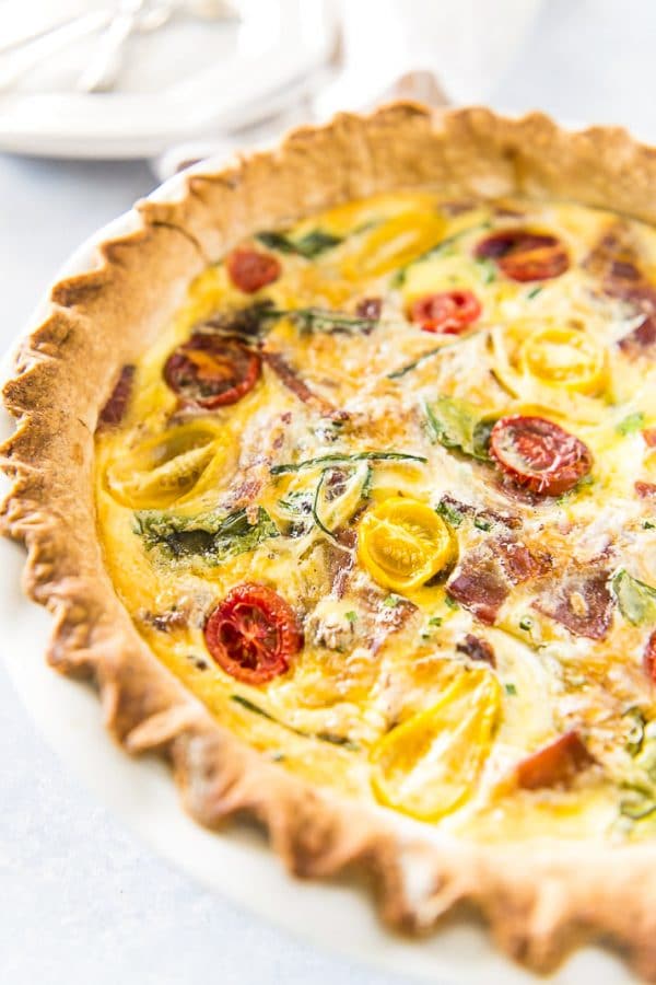 Bacon Onion Spinach Quiche Lorraine | Sugar & Soul