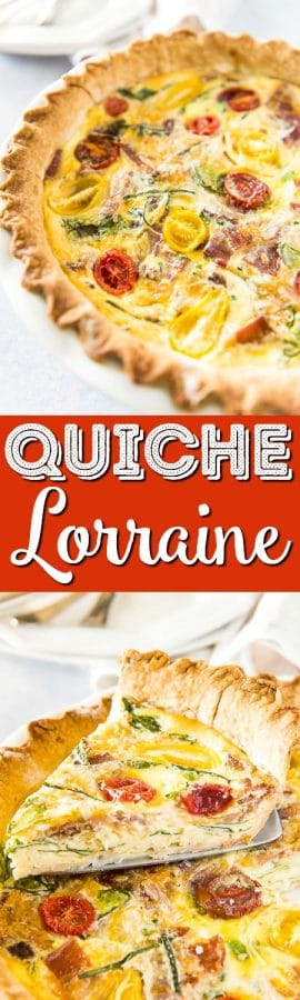 Bacon Onion Spinach Quiche Lorraine | Sugar & Soul