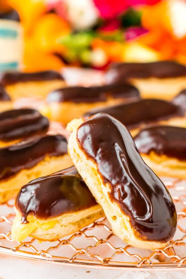 Chocolate Eclair with Vanilla Bean Pastry Cream - Sugar and Soul