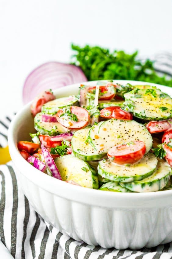 Easy Cucumber Tomato Salad Recipe | Sugar & Soul