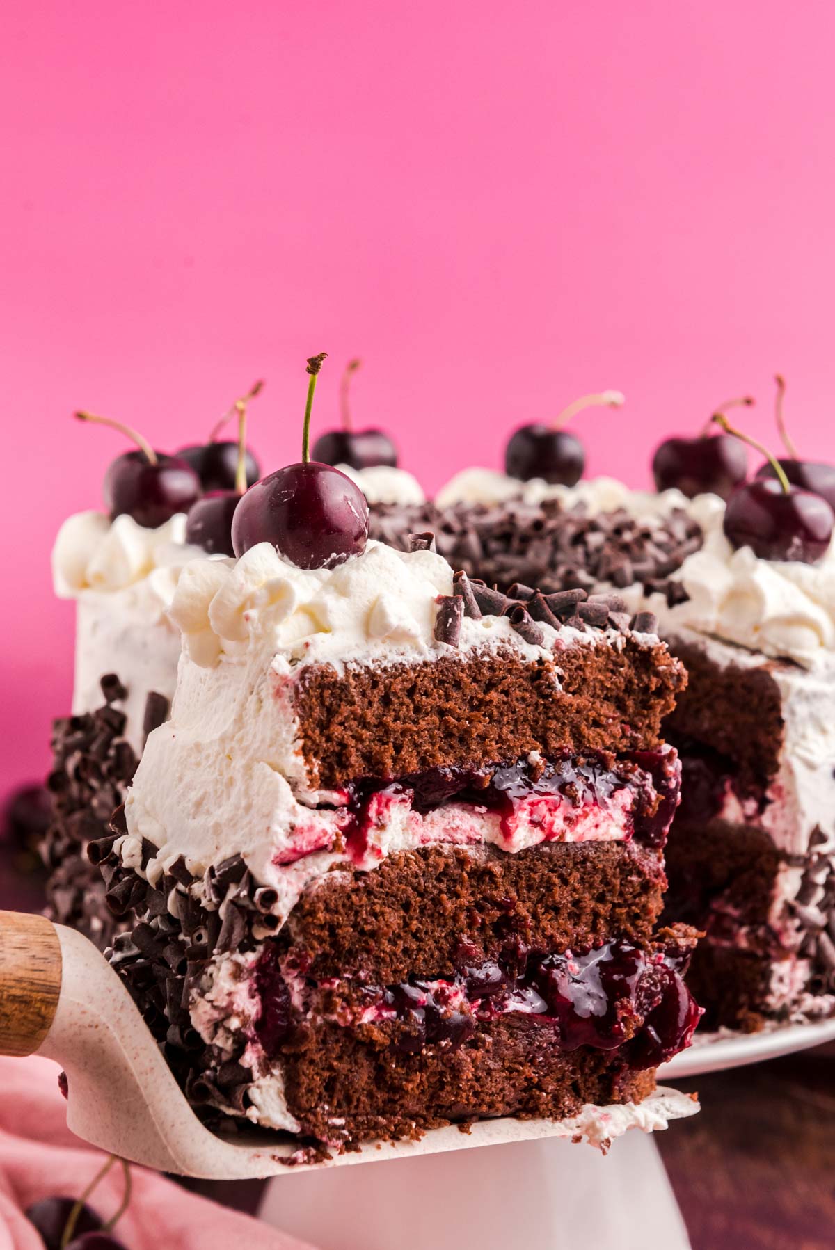 Black Forest Cake - Cherry Filling, Whipped Cream Frosting - Veena Azmanov