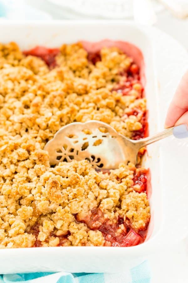 Strawberry Rhubarb Crisp Dessert Recipe Sugar And Soul 