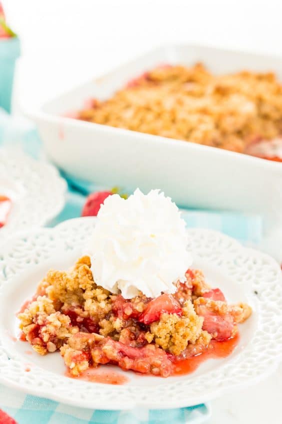 Strawberry Rhubarb Crisp Dessert Recipe | Sugar & Soul