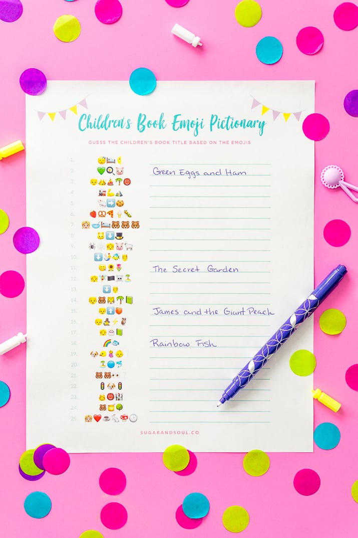 emoji pictionary baby shower game free printable sugar soul