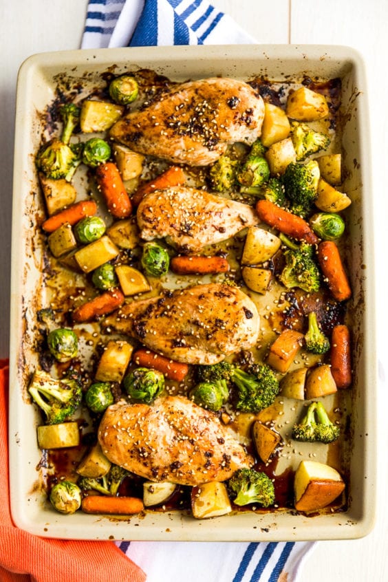 Honey Ginger Chicken Sheet Pan Dinner - Sugar and Soul