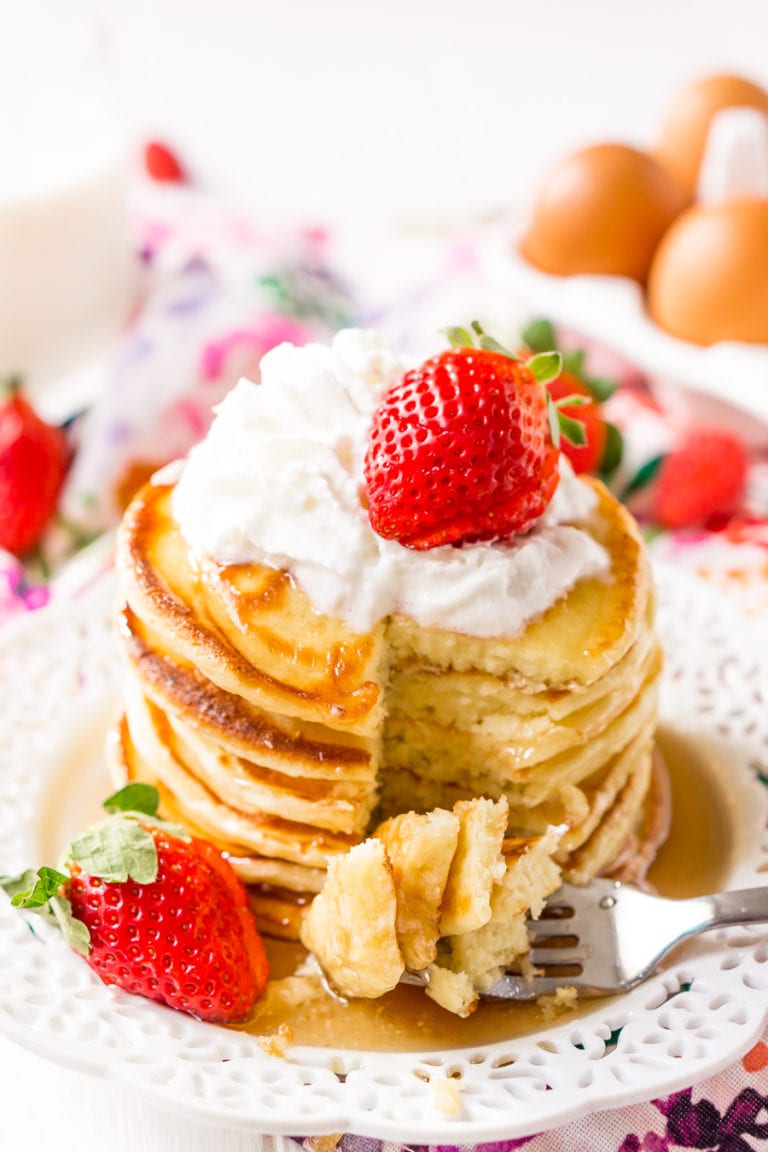 Cream Cheese Pancakes Recipe | Sugar & Soul Co