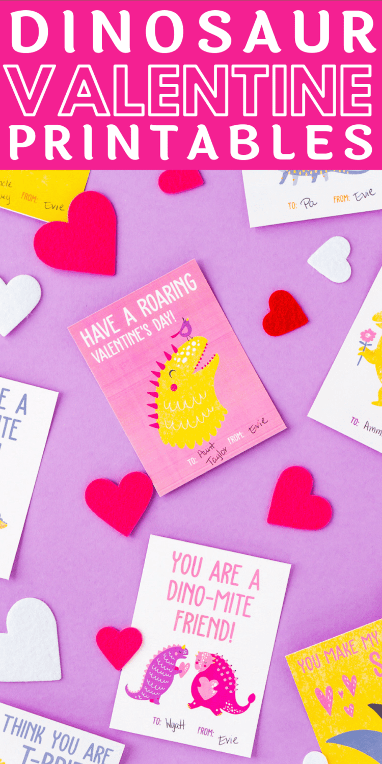 Printable Dinosaur Valentine Cards - Sugar and Soul