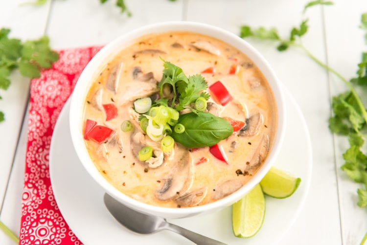 Thai Chicken Coconut Soup - Sugar and Soul