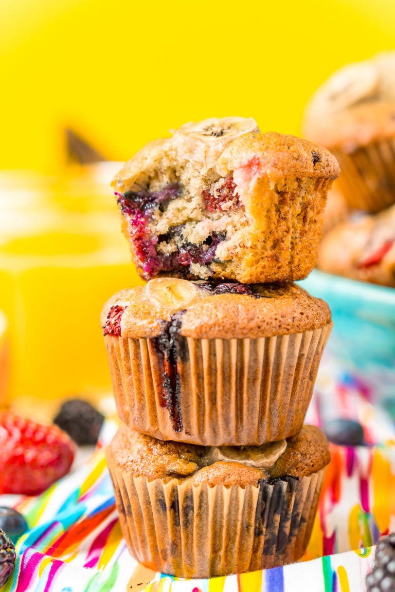 Banana Berry Muffins Recipe | Sugar And Soul Co