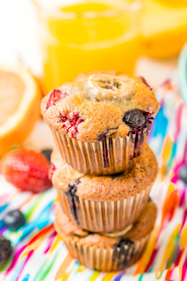 Banana Berry Muffins Recipe | Sugar And Soul Co