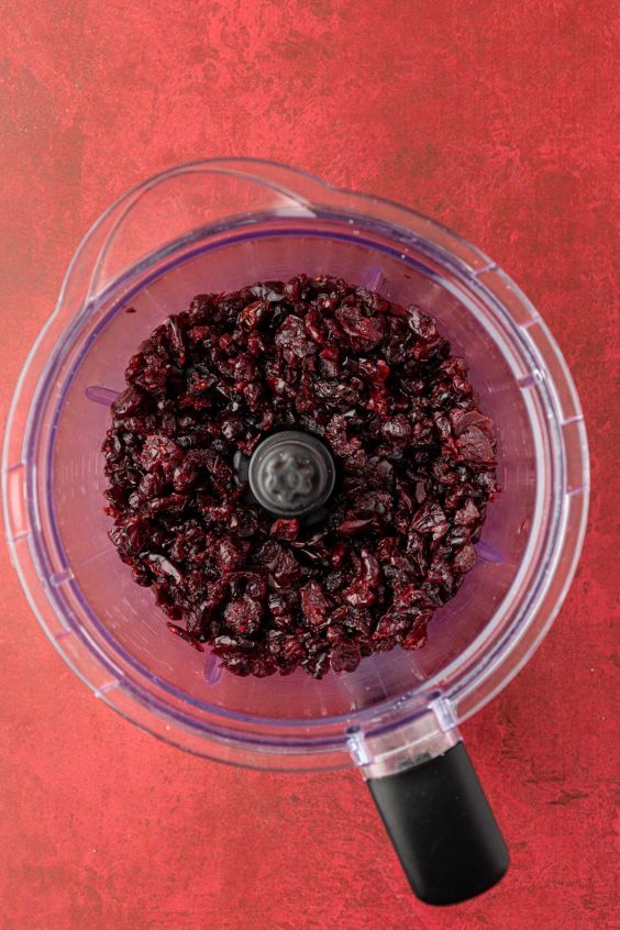 Craisins in a food processor.