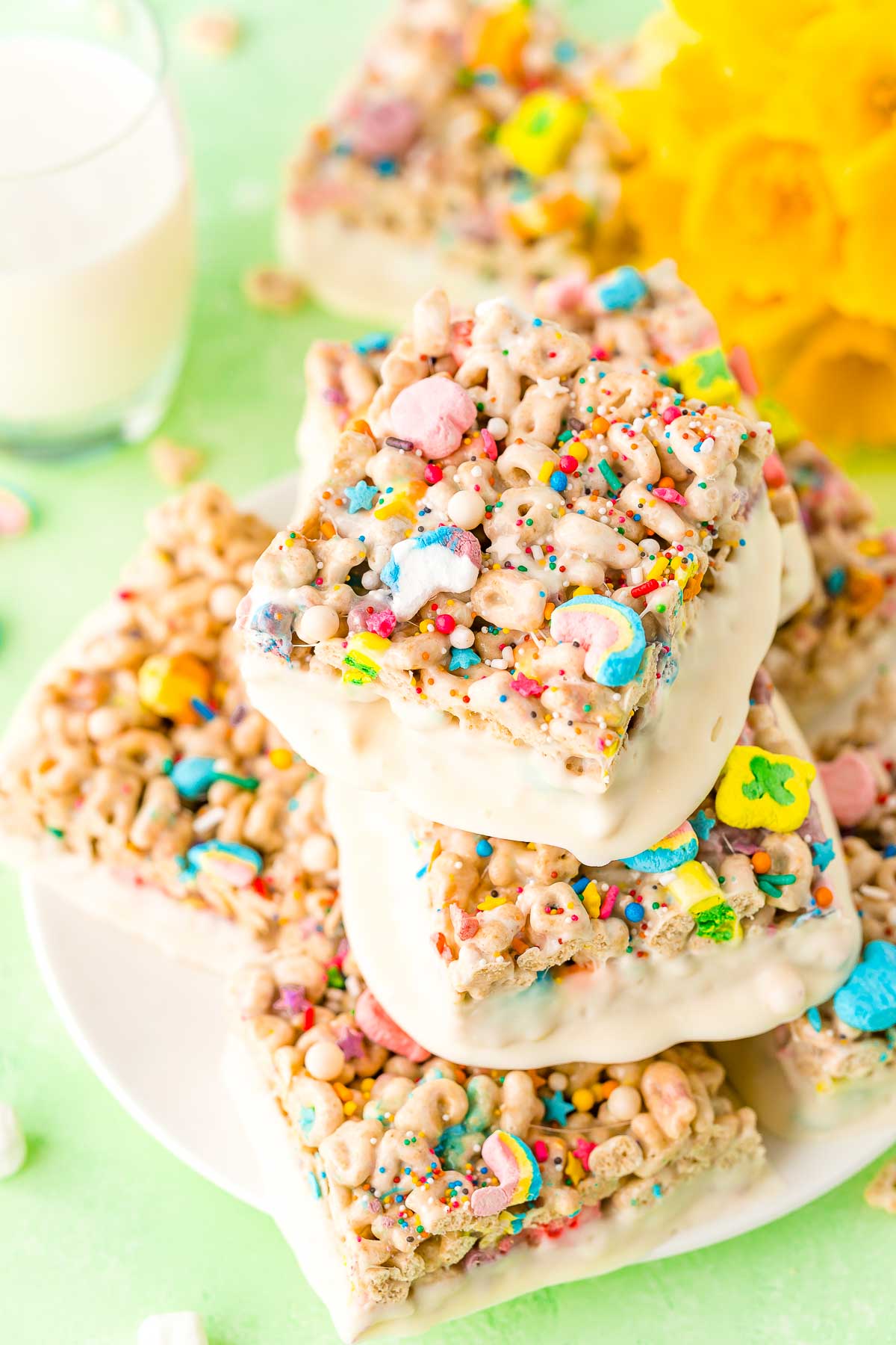 Chocolate Lucky Charms Bars by Love From The Oven  Comfort food recipes  casseroles, Lucky charms cereal, Healthy snacks to make