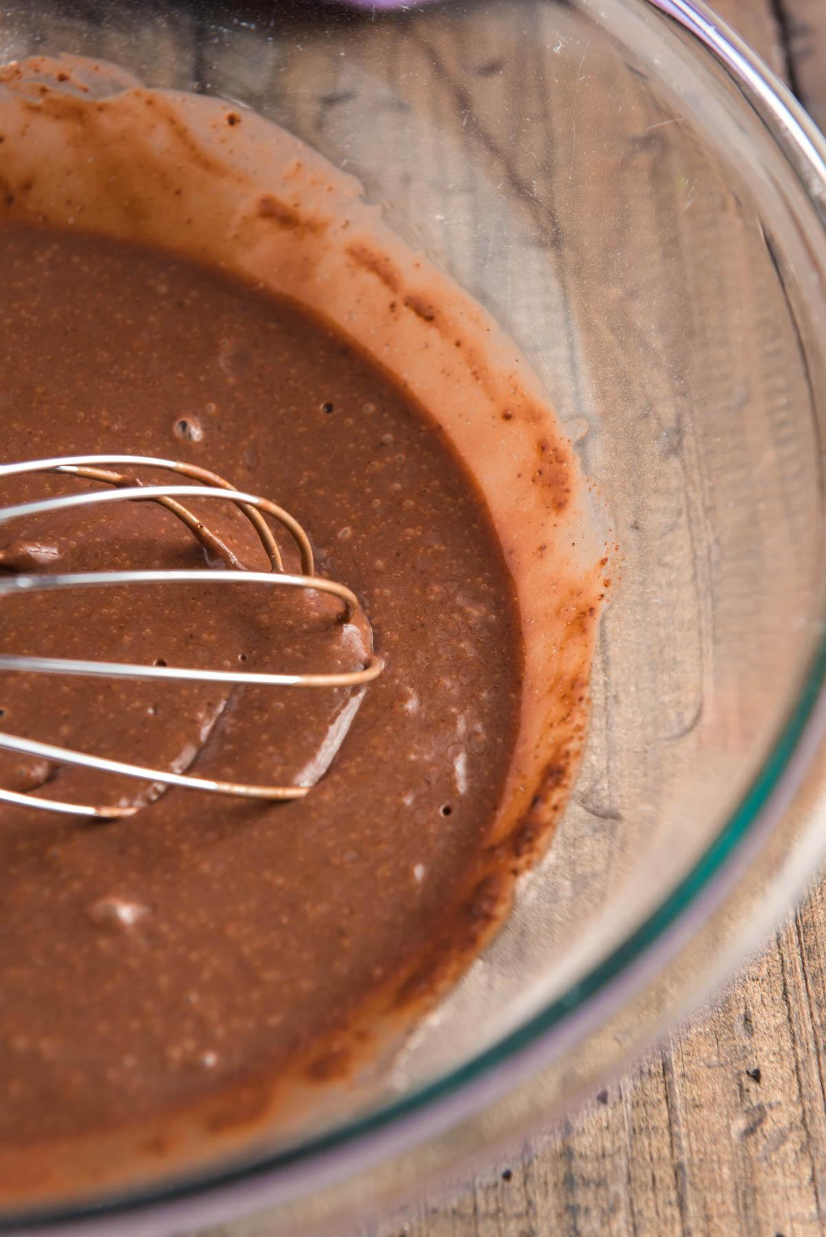 Chocolate pudding in a large glass bowl.