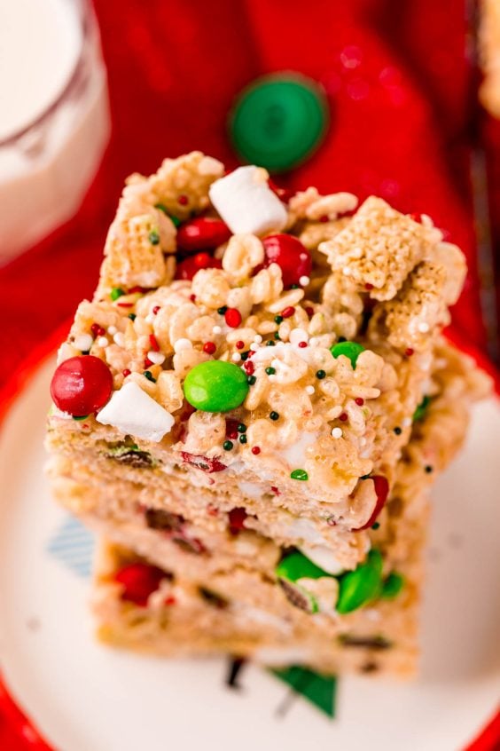 No Bake Christmas Krispie Treats - Sugar And Soul