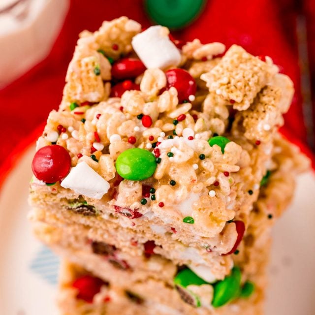 No Bake Christmas Krispie Treats - Sugar and Soul