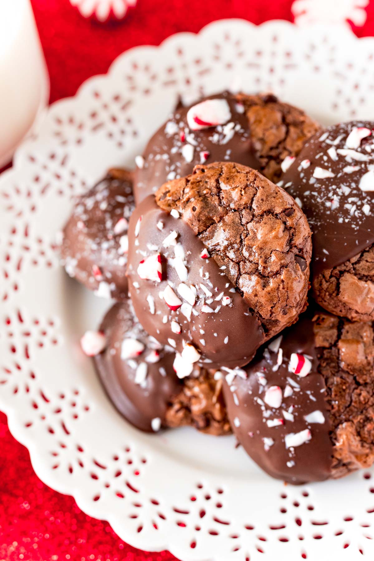 Peppermint Brownie Mix Cookies Recipe - Sugar and Soul