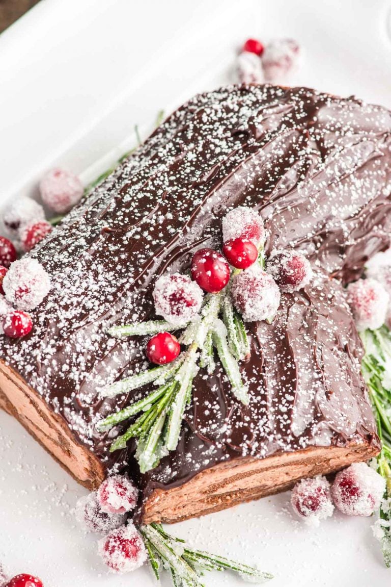 Buche de Noel Chocolate Yule Log Cake Sugar and Soul