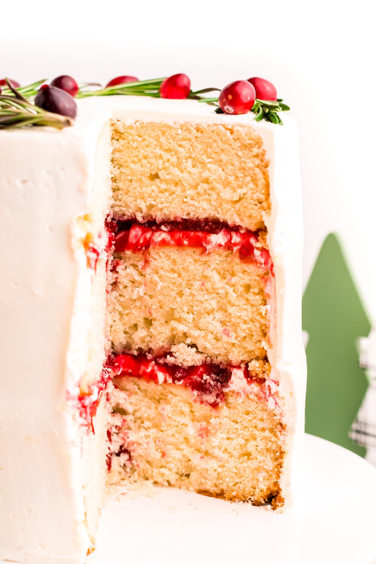 Layered Cranberry Cake with Buttercream Frosting - Carlsbad Cravings