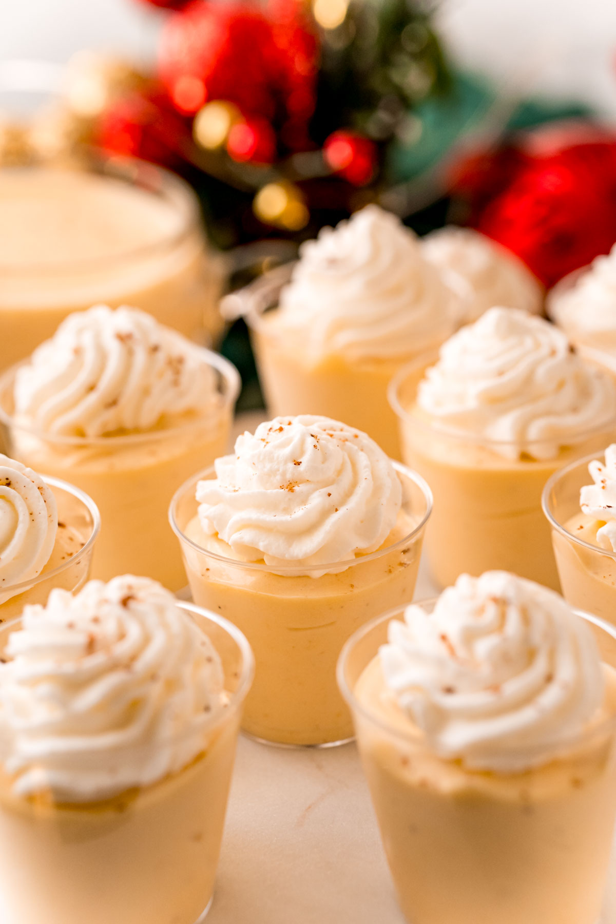 Eggnog Pudding Shots With Rum - Sugar and Soul