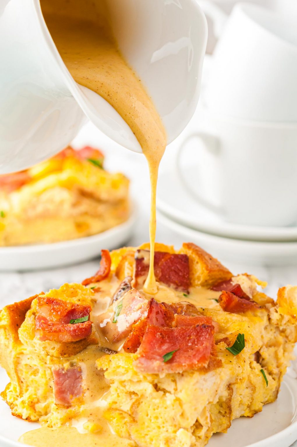 Eggs Benedict Casserole With Hollandaise Sauce - Sugar and Soul