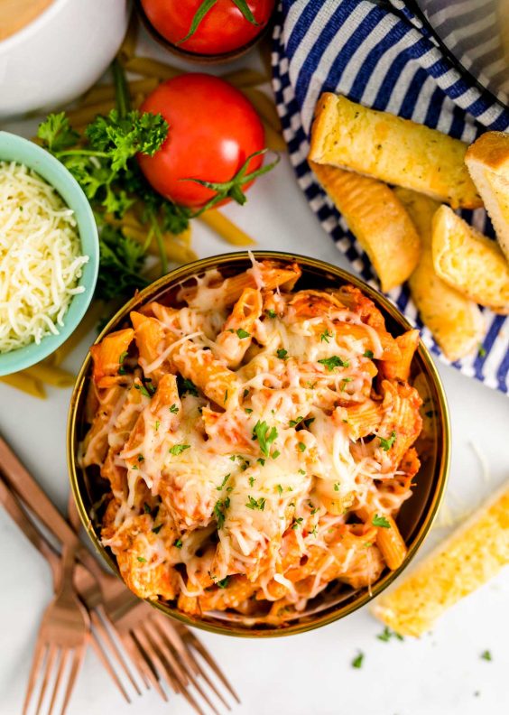 Instant Pot Chicken Parmesan Pasta - Sugar and Soul