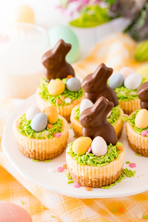 Mini Easter Cheesecakes With Cadbury Eggs - Sugar and Soul