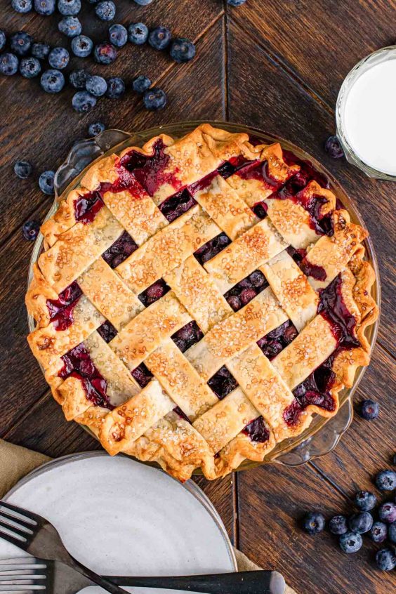 Classic Blueberry Pie (with Lattice Crust) - Sugar And Soul